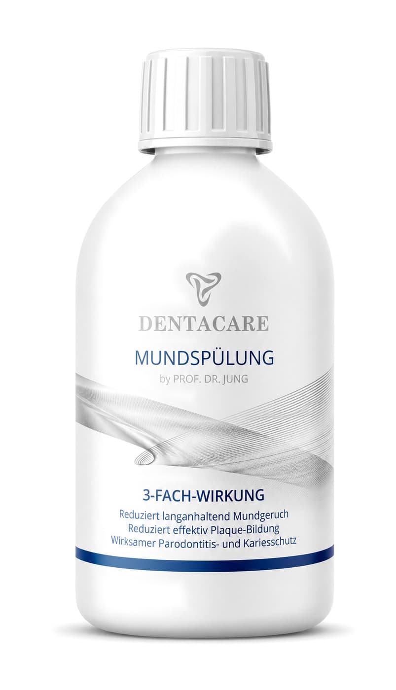 Die DENTACARE Mundspülung, Flasche mit 250 ml.